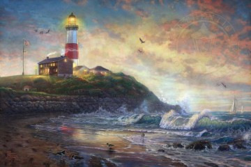 350 人の有名アーティストによるアート作品 Painting - 希望の光 トーマス・キンケードの風景